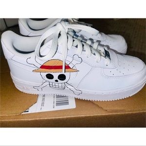Custom One Piece Luffy Air Force 1s Size 6.5Y!